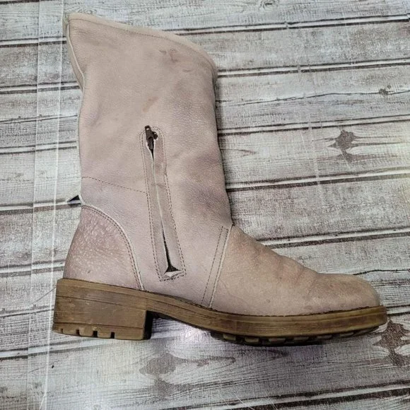 Coolway Alida Pink Leather Slouchy Dual Buckle Boots - Picture 5 of 8